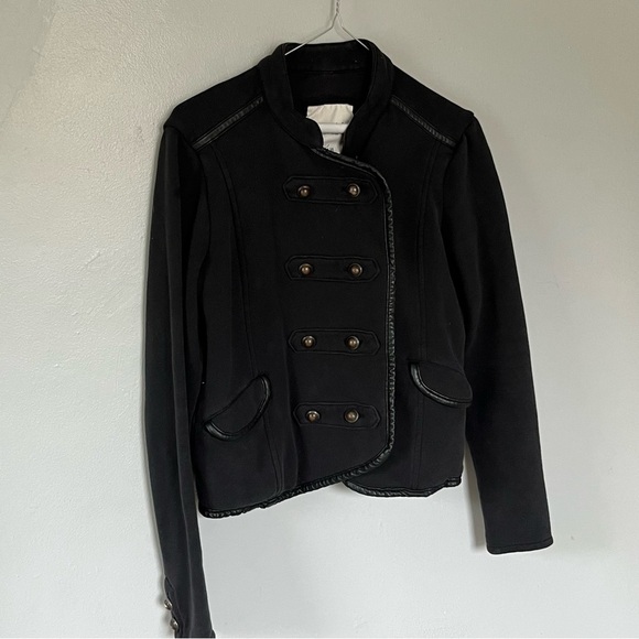 Aeropostale Button Up Military Style Fall Spring coat jacket Black Medium - Picture 3 of 10